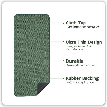 Bath Mat,Ultra Thin Bathroom Runner Rugs,Large Bath Mats for Bathroom,Quick Dry,Non-Slip,Machine Washable,Low Pile,Bath Rug,Shower Outside,Sink,Home Decor Accessories.Green,1'9"x3'11"（21x47inch）