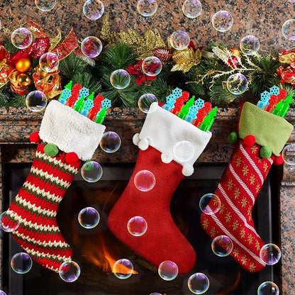 Christmas Small Toys Gifts Bulk for Toddlers 64 Pack, Xmas Mini Bubble Wands Party Favors Supplies for Kids, Goodie Bag Stocking Stuffers Filler Class School Treats Student Prizes for Boys Girls