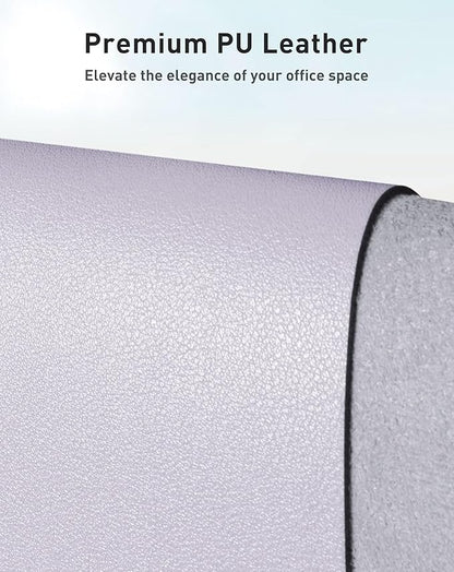 Aothia Faux Leather Desk Mat - Large Mouse Pad, Non-Slip PU Leather Blotter, Waterproof Writing Surface for Office and Home (Soft Lavender, 40" x 24")