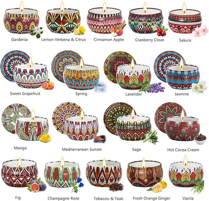 Candle Gift Set, 18 Pack Scented Soy Candles for Home, Long Burning Aromatherapy Candles, Holiday & Christmas Luxury Gift Set for Women