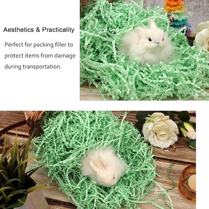 2 LB Light Green Crinkle Paper Filler Shredded Confetti Grass for Easter Baskets