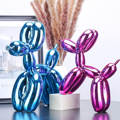 Silver Balloon Dog Decor,Balloon Animal Decor,Shelf Decor Preppy Room Decor,Cute Statue Home Decor, Bedroom Modern Sculpture Desk Decor,Office Gold Decorations Small Figurines