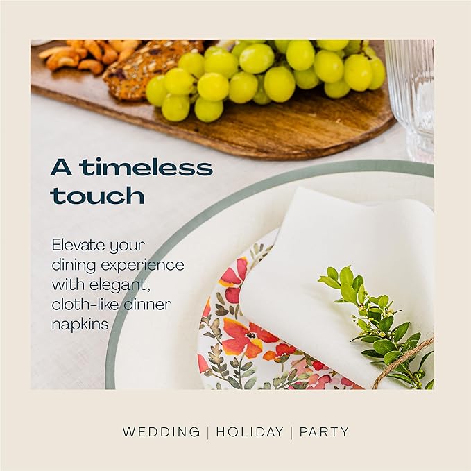 100-Pack Disposable Guest Towel Paper Napkin - 12" x 17" Disposable Cloth-Like Guest Towels - Soft And Absorbent Tissue Paper For Bathroom, Kitchen Or Event