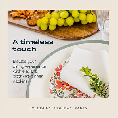 100-Pack Disposable Guest Towel Paper Napkin - 12" x 17" Disposable Cloth-Like Guest Towels - Soft And Absorbent Tissue Paper For Bathroom, Kitchen Or Event