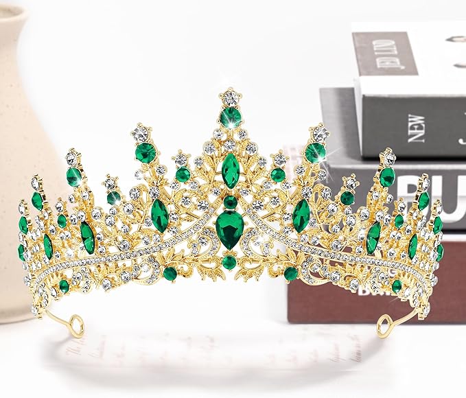 TAROSE Silver Tiaras for Women and Girls, Crystal Gold Crowns for Women, Hair Accessories for Bride/Halloween/Prom/Birthday