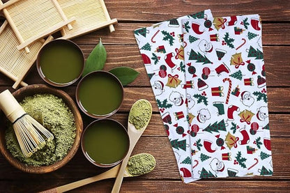 Urban Villa Christmas Dinner Napkins Christmas Print Cloth Napkins Set of 12 Premium Quality Dinner Napkins Cotton Oversized 20X20 in Cloth Napkins with Mitered Corners Ultra Soft Quality Napkins