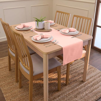 Encasa XO Peach Cloth Napkins Set of 6, 17"x17" | Solid Color Cotton Dinner Napkins | Washable & Reusable Napkins for Dining Table Fall Decoration, Holiday & Christmas Festivals