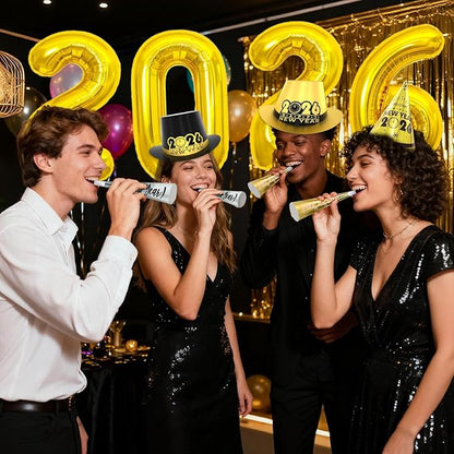 New Years Eve Party Supplies 2026 for 45 Guests, Happy New Years Decorations Party Favors Includes Top Hats, Tiaras, Glasses Accessories for Adults Kids Nye Decorations 2026