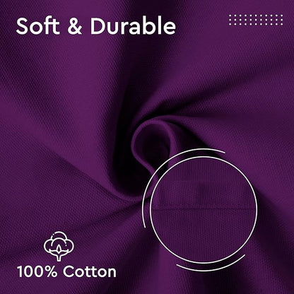 Encasa XO Purple Cloth Napkins Set of 6, 17"x17" | Solid Color Cotton Dinner Napkins | Washable & Reusable Napkins for Dining Table Fall Decoration, Holiday & Christmas Festivals