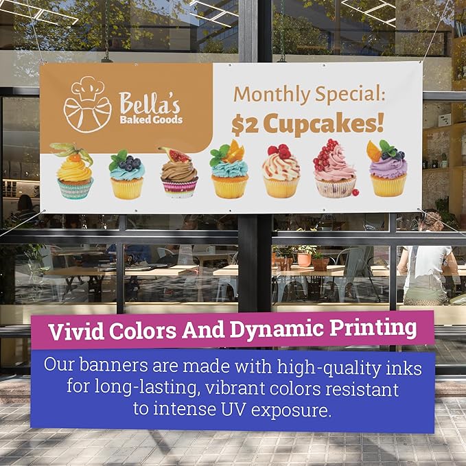 Personalized Vinyl Banner – Vinyl Printed Customizable Banner for Indoor and Outdoor Use (3'x3')