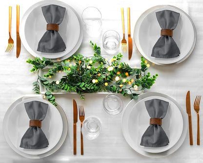 Zoyer Cloth Napkins Set of 4, 18x18 Inches Cotton Enrich Napkins Cloth ‎Washable, Soft & Durable Dinner Napkins for Parties, Wedding, Christmas, ‎Thanksgiving & Everyday Use - Charcoal Grey