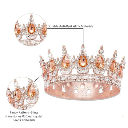 Queen Crown Rhinestone Wedding Crowns and Tiaras for Women Costume Party Hair Accessories Princess Birthday Crown Crystal Bridal Crowns