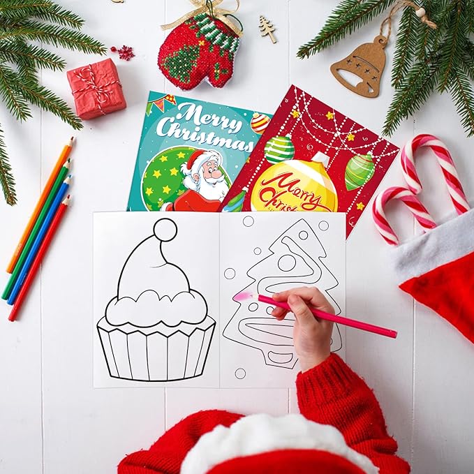 Omgouue 32Pcs Christmas Coloring Books for Kids - Xmas Party Favors Stockings Gifts Goodie Bags Stuffers Holiday Supplies