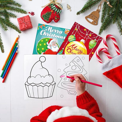 Omgouue 32Pcs Christmas Coloring Books for Kids - Xmas Party Favors Stockings Gifts Goodie Bags Stuffers Holiday Supplies