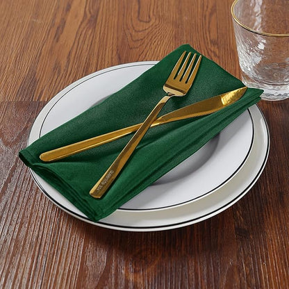 Cloth Napkins 17x17 inch Washable Polyester Dinner Napkins Soft Table Napkins for Wedding Party Dining Banquet(Hunter,25PCS)