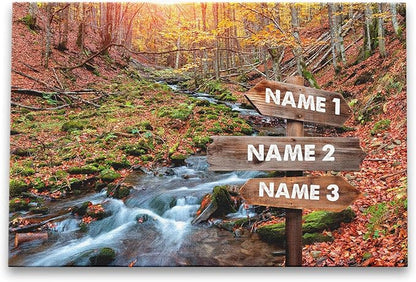 Dem Canvas Personalized Family Street Signs With Names | The Autumn Forest | Photo Canvas Gifts