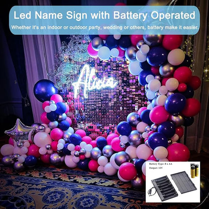 Custom LED Neon Sign Personalized, Binager Name Neon Light Signs Customizable for Kids Boys Girls Room Bedroom Wall Decor, Christmas Gifts, Wedding Birthday Party, Bar Shop Business (14-60inch Large)