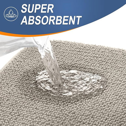 OLANLY Thick Memory Foam Bath Mat Rug 44x24, Extra Soft Absorbent Bathroom Rug, Quick Dry Bath Mats, Non-Slip, Machine Washable Carpet for Bathroom, Tub and Shower, Home Decor Accessories, Warm Taupe