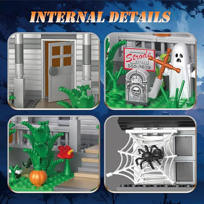 Halloween Movie Building Set – Horror House & Figure, Toy Building Blocks Compatible with Lego, Collectible Gift for Horror Fans & Adults, Creative DIY Display Toy