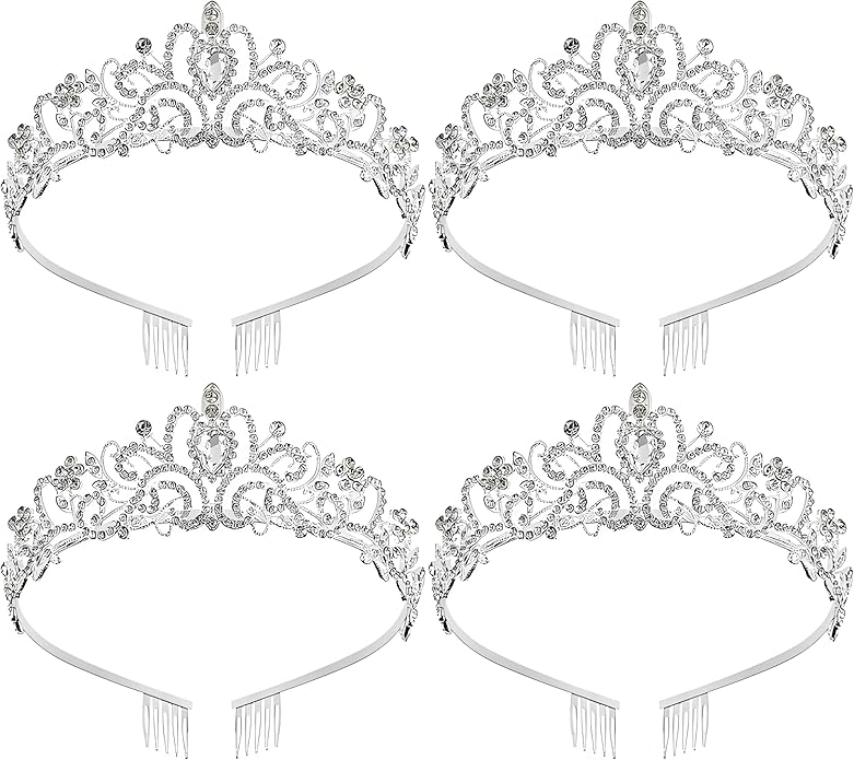 Princess Crown for Women, Crystal Queen Tiaras for Girls Bridal Hair Accessories Gifts for Birthday Wedding Prom, Bridal Party, Pageant, Halloween Christmas Costume