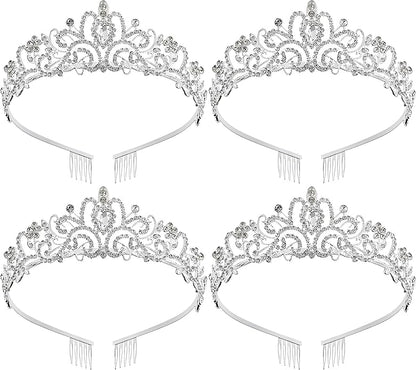 Princess Crown for Women, Crystal Queen Tiaras for Girls Bridal Hair Accessories Gifts for Birthday Wedding Prom, Bridal Party, Pageant, Halloween Christmas Costume