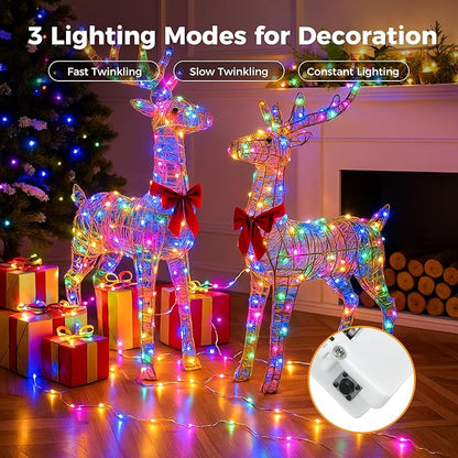 litogo 20 Pack 7FT 20 LED Fairy Lights Battery Operated, 3 Lighting Modes, Bulk Mini Twinkle String Lights Waterproof Silver Wire for Weddings Mason Jars Party Christmas Decorations-Multi-Colored
