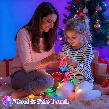 Lakumu 12 Pack Fairy Lights Battery Operated String Lights -7FT 20LED Fairy Lights Silver Wire Firefly Starry Moon Lights for DIY Christmas Decorations Party Wedding Centerpiece Table Decor Multicolor