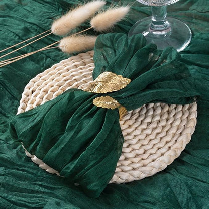 Socomi Emerald Green Cheesecloth Napkins Fall Thanksgiving Cheese Cloths Gauze Set of 50 Boho Washable Dinner Table Napkins for Wedding Party Baby Shower Birthday Party Decor