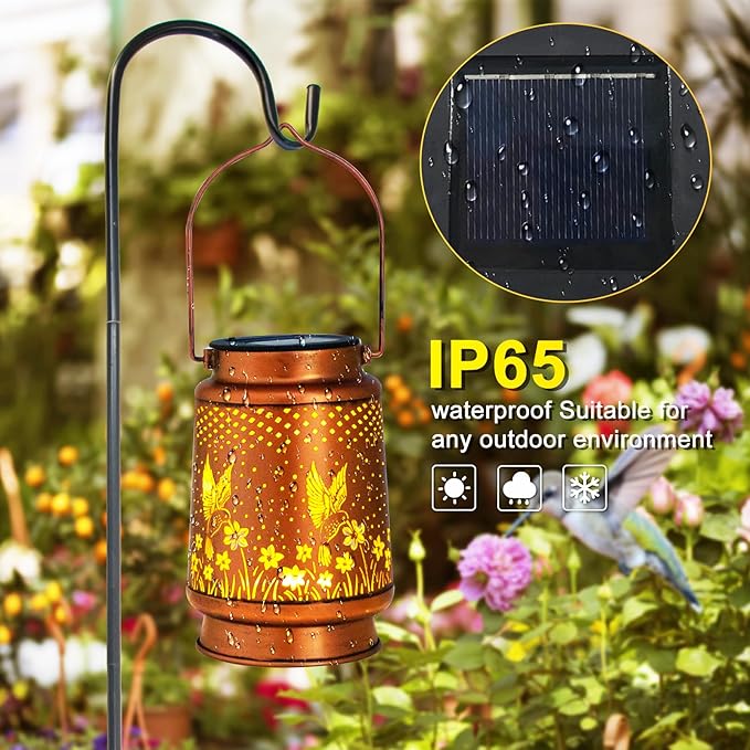 Christmas Gifts for Women, Hummingbird Birthday Gifts for Women Mom Grandma Solar Lanterns Outdoor Waterproof Garden Decor Hanging LED Decorative Light for Patio Yard Lawn Front Porch Gardening Gifts