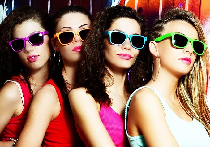 Fsmiling Blue Sunglasses Bulk Adult Party Sunglasses 80s Glasses Shades for Men Women Party Favors-15Pack,UV Protection