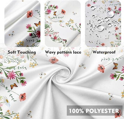 Eikione Rectangle Tablecloth Wrinkle Free Table Cover Floral Tablecloth 70 Inch Tablecloth for Dinner