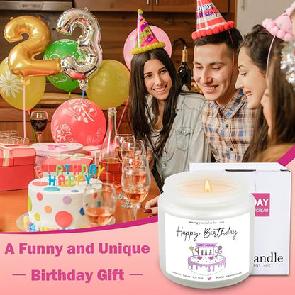 Happy Birthday Candle Gifts for Women,Funny Candle Decor Ideas Unique Birthday Gift for Best Friend Girlfriend Sister 4OZ