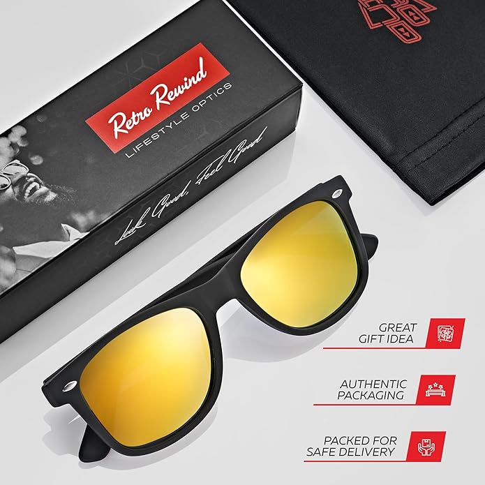Retro Rewind Polarized Sunglasses for Men and Women - UV Protection Classic Sun Glasses