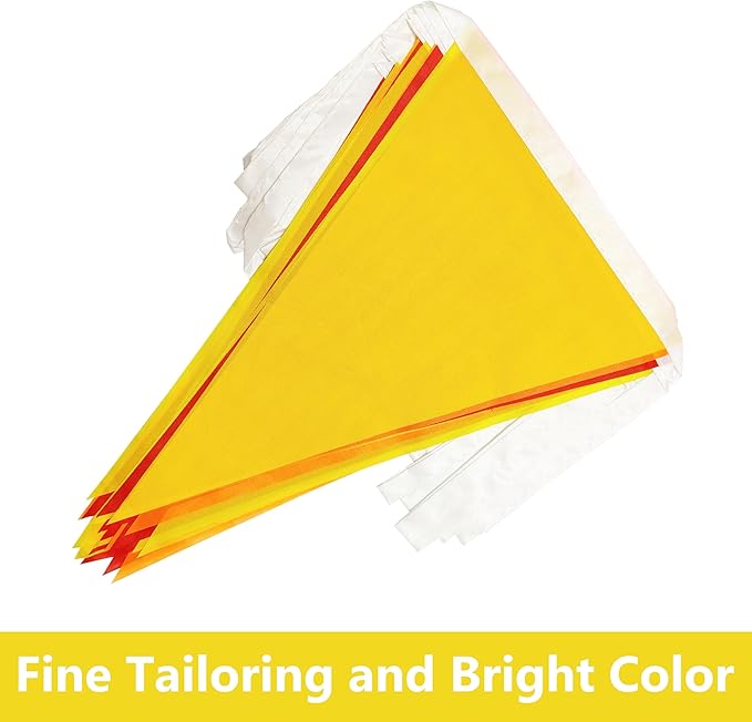 100 Ft Red Orange Yellow Pennant Banner Flag, 60 Pcs String Hanging DIY Bunting Flags for Party, School, Wedding, Carnival, Celebrations, Outdoor and Indoor Decorations (Red Orange Yellow)