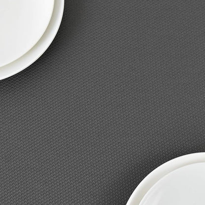 maxmill Rectangle Textured Tablecloth Waterproof Spillproof Wrinkle Free Table Cloth, Kitchen Dining Tabletop Decoration, Fabric Table Cover for Outdoor and Indoor Use, 52 x 70 Inch, Charcoal
