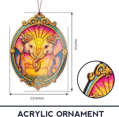 Friend gifts for women - friendship gifts for women - Elephant gifts for girls - Friend ornaments - Christmas ornament 2025 - White elephant gifts - Xmas Tree Funny Decoration, Exchange