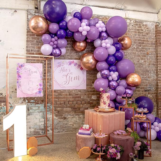 PartyWoo Dark Purple Balloons 101pcs 12 Inch Royal Purple Latex Helium Balloons for Birthday Baby Shower Graduation Anniversary Bachelorette Princess Butterfly Themed Party Decorations Purple-Y16