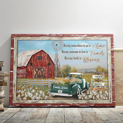 Dem Canvas Personalized Family Canvas, Personalized Signs With Names Canvas, Farm Wall Art Personalized Photo Gifts For Family Street Sign
