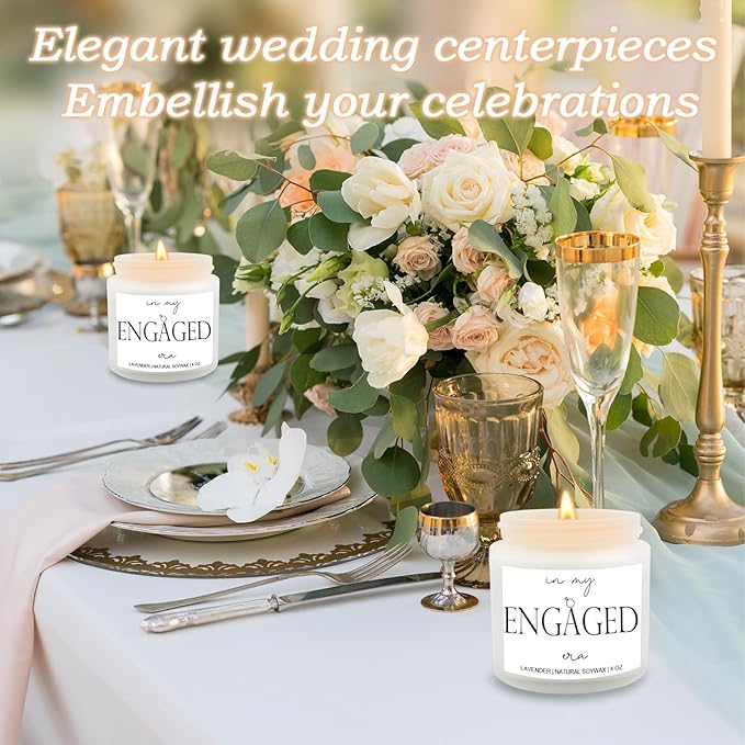 in My Engaged Era Candle - Handmade Lavender Engagement Candle, Wedding Gifts for Couples, Sweet Bride to Be Engagement Gifts for Her