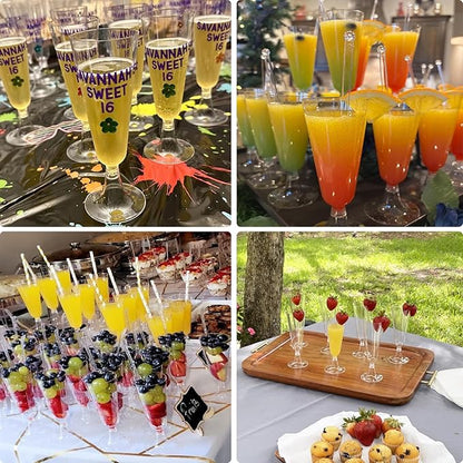 SUREHOME Plastic Champagne Flutes Disposable Champagne Glasses 20 Pack 5 Oz Clear Plastic Mimosa Glasses Acrylic Wedding Toasting Cups for New Years Eve Party Supplies 2026 Christmas Bar Cocktail Cups