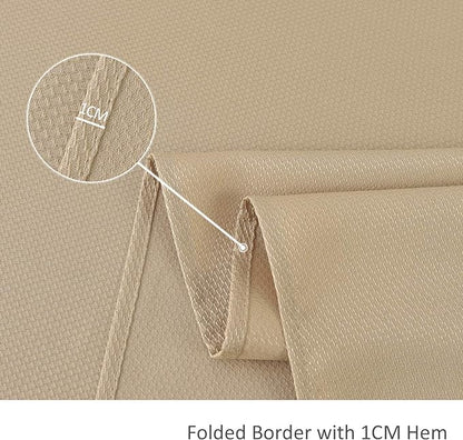 maxmill 2 Pack Rectangle 52 x 70 Inch, Beige Textured Tablecloth Waterproof Spillproof Wrinkle Free Table Cloth, Kitchen Dining Tabletop Decoration, Fabric Table Cover for Outdoor and Indoor Use