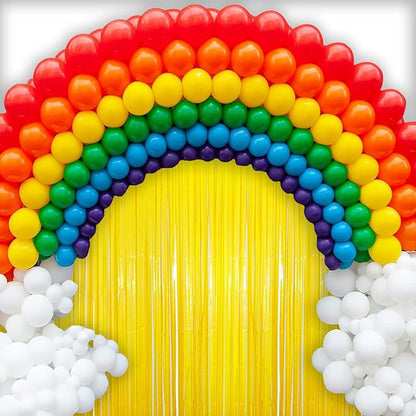 2 Pack Yellow Fringe Backdrop Curtains, Yellow Streamers Party Backdrop, Party Decorations Supplies for Birthday, Holidays, Parties & More