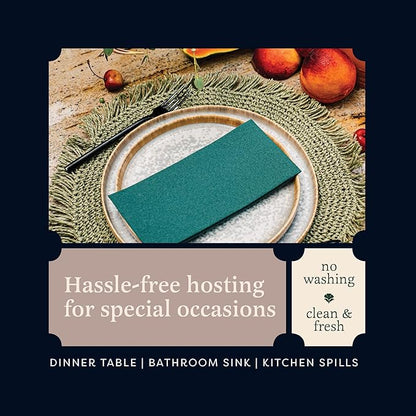 100 Linen-Feel Mint Blue Paper Napkins - Decorative Cloth-Like Mint Blue Dinner Napkins - Soft And Absorbent. For Kitchen, Party, Wedding, Bathroom Or Any Occasion