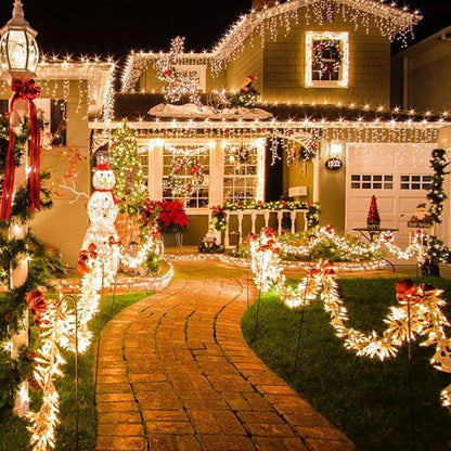 TW SHINE Christmas Lights, 200 LED 66FT Outdoor Christmas Lights Plug in with 8 Modes, Waterproof Light Outdoor, Indoor Xmas Decorations for Party Yard House Decor, Warm White