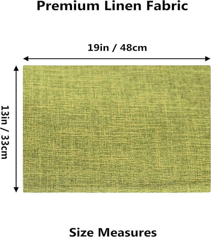 Home Brilliant Green Placemats Set of 8 Washable Place Mats Linen Placemats Heat Resistant Table Mats for Wooden Table Indoor Outdoor Decor, Lime Green