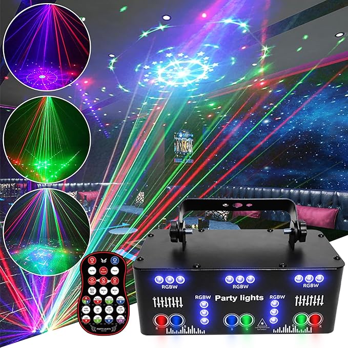 DJ Party Lights,21 Eyes RGB DJ Disco Lights,Full Color Strobe LED Lighting for Parties Live Light Show Xmas Club Bar Disco Dancing