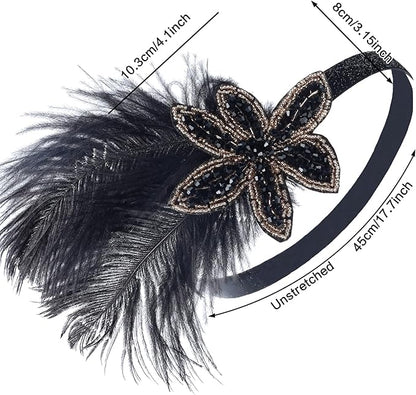 1920S Headband For Women Feather 20s Gatsby Headpiece Flapper Headband for Girl