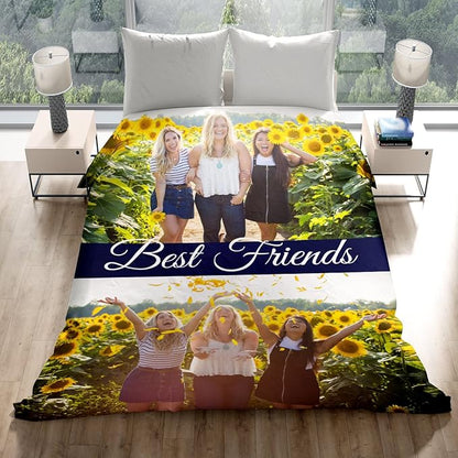 Personalized Gifts for Best Friend Custom Blankets with Photos and Text Multiple Colors Sizes Soft Flannel Gifts for Women Birthday Gifts for Best Friend
