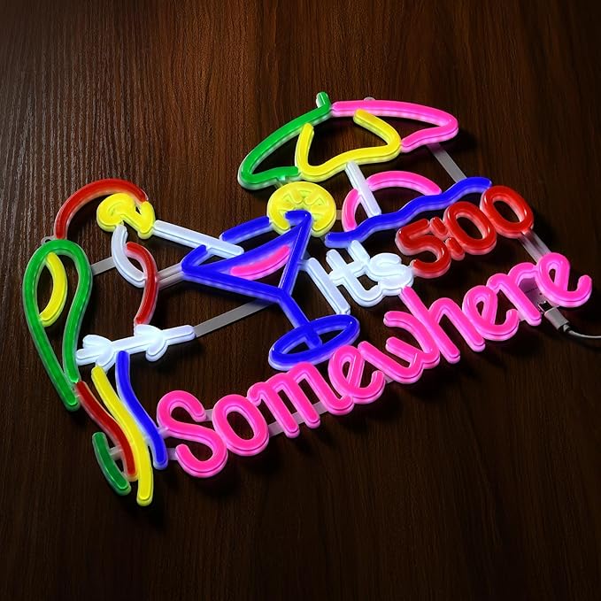 Somewhere Neon Sign, USB Powered, 11.4"×11" Dimmable Metal LED Neon Lights, Wall Decor for Bedroom, Party Pub, Kids' Room, Home Decoration, Man Cave, Gaming Room