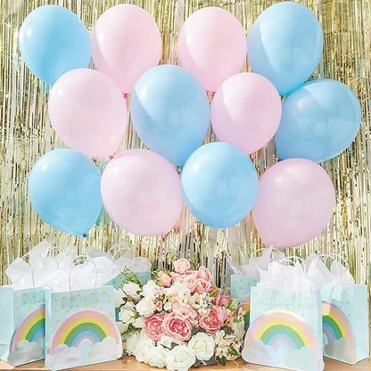 BLUE PANDA Gender Reveal Decorations Balloon Set - 100 Pink & Blue, 12 in, 32.8 ft Ribbon - Gender Reveal Party, Baby Shower & Birthday Party - Includes Balloon Ribbon